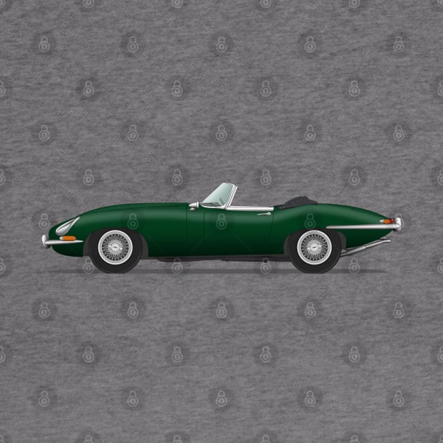 Jaguar E Type Roadster British Racing Green by SteveHClark